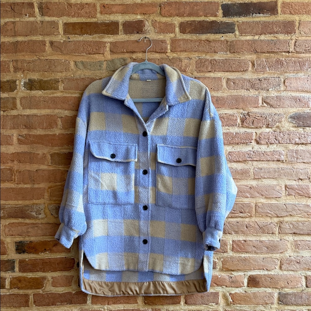 Lavender and Cream Plaid Shacket